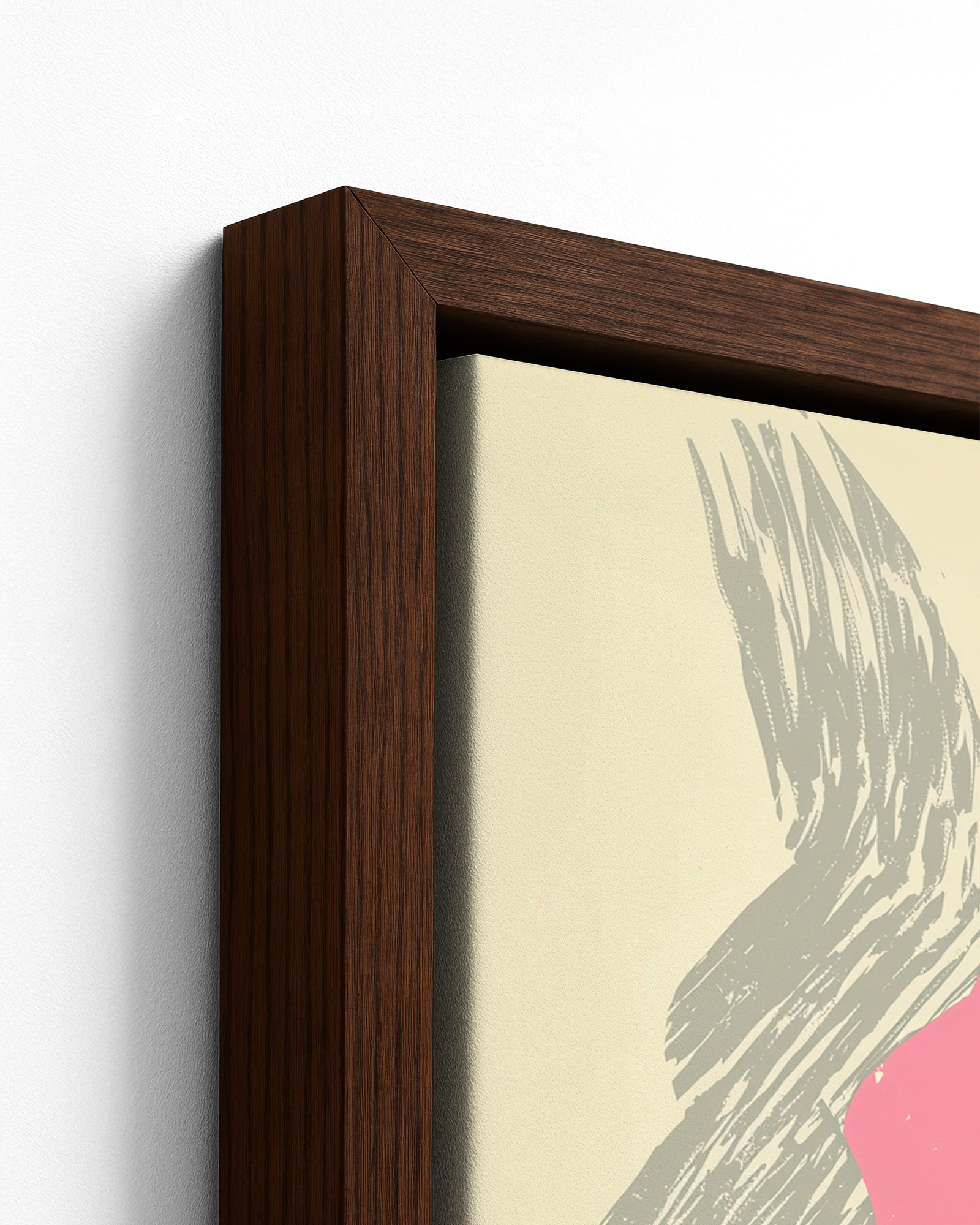 Roadside Fire - Dark Wood Framed Canvas Detail