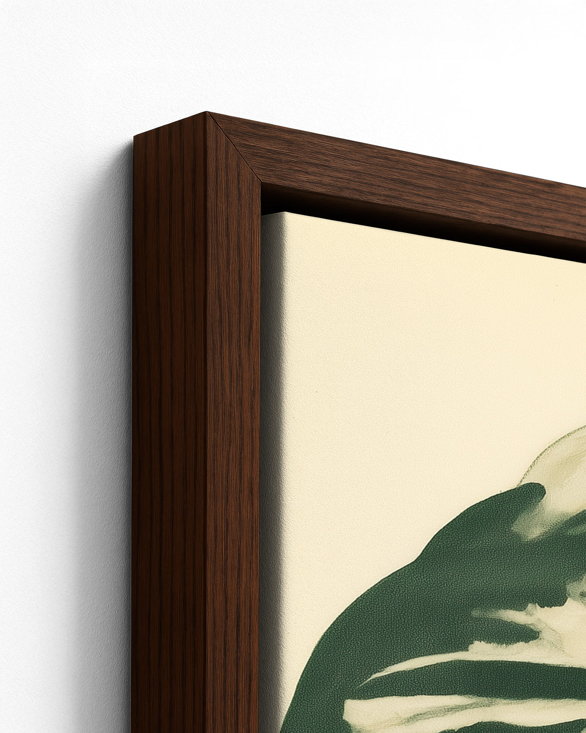 Bonnet - Dark Wood Framed Canvas Detail
