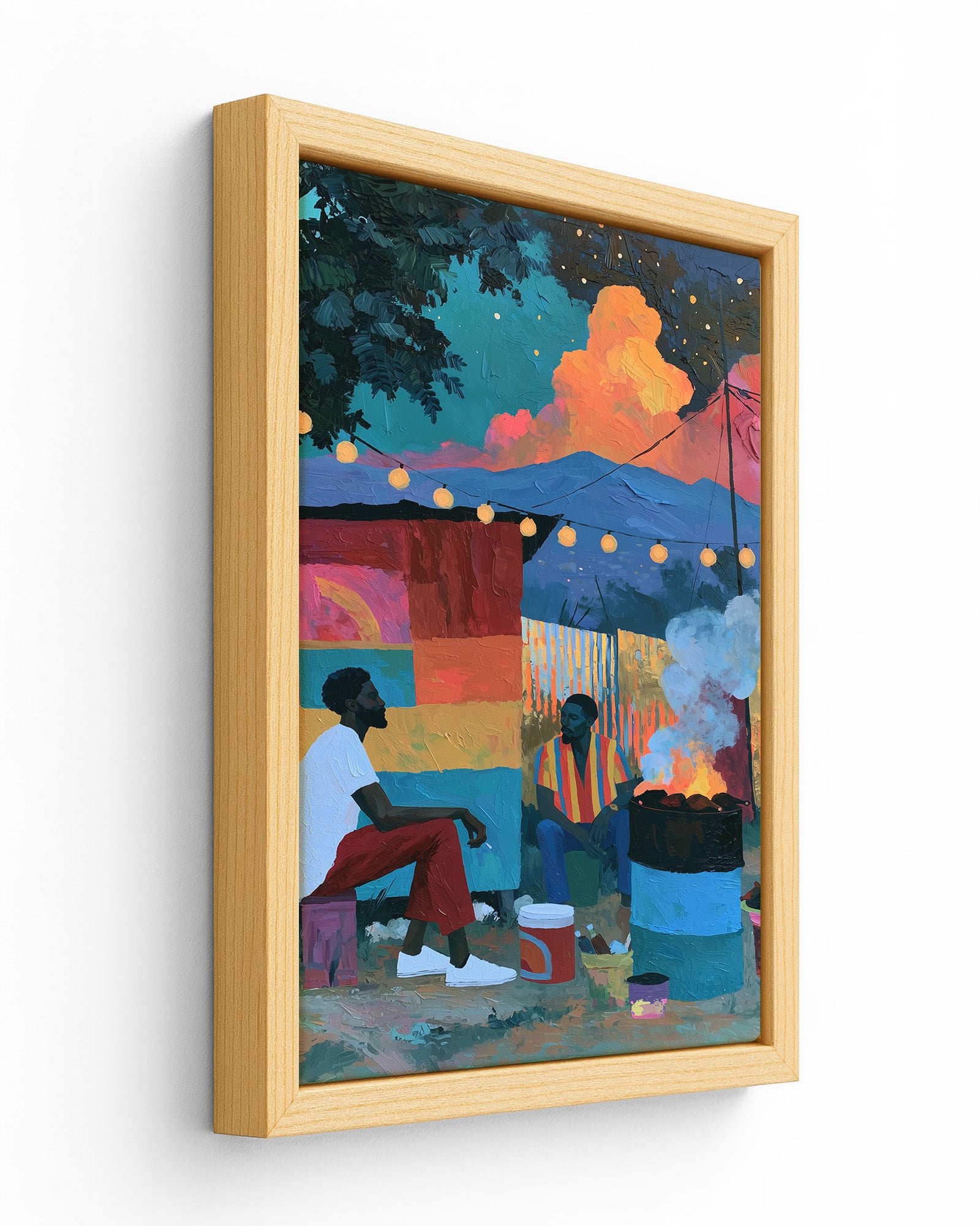 Smoke & Stars - Wood Framed Canvas