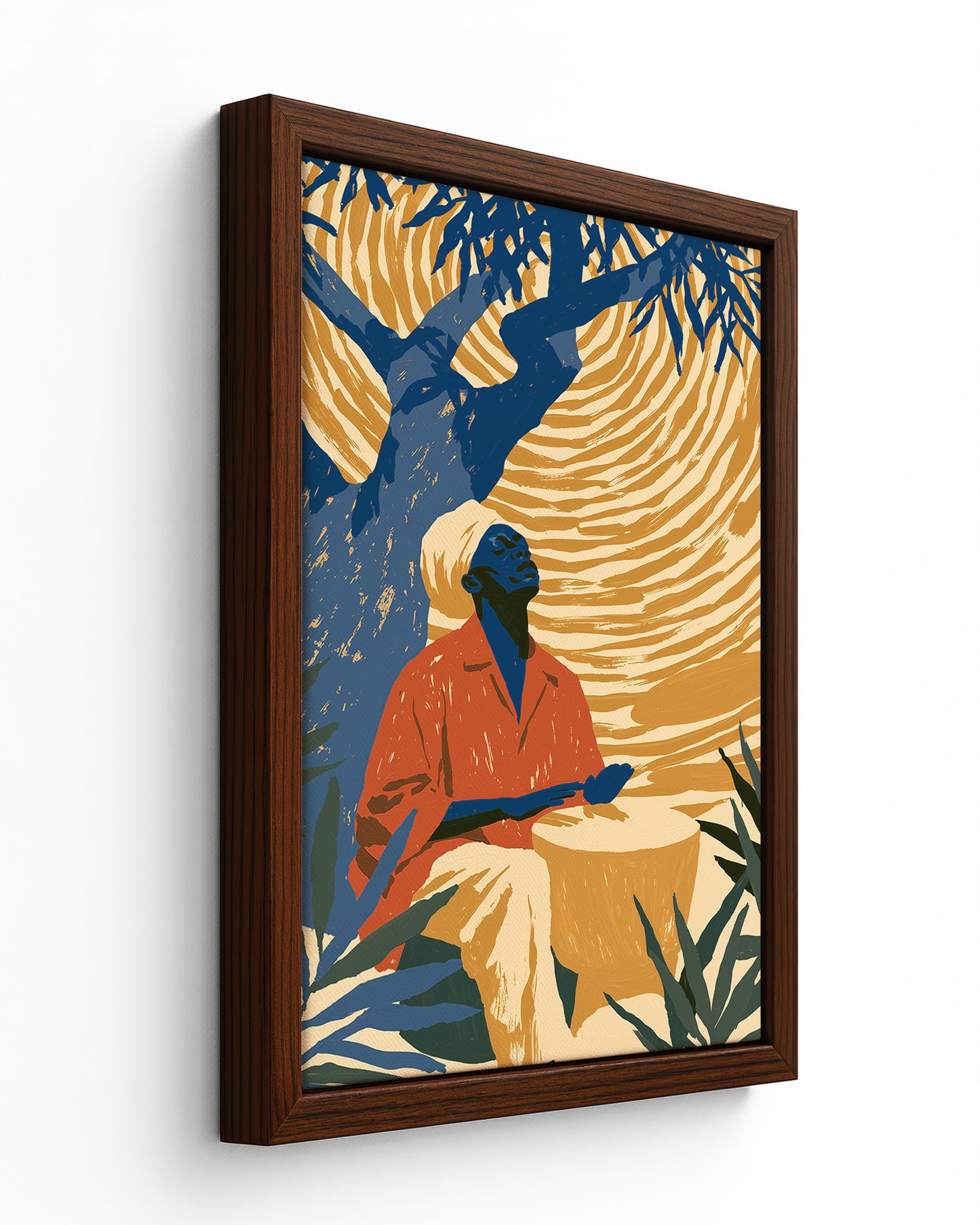 The Drummer - Black Framed Canvas