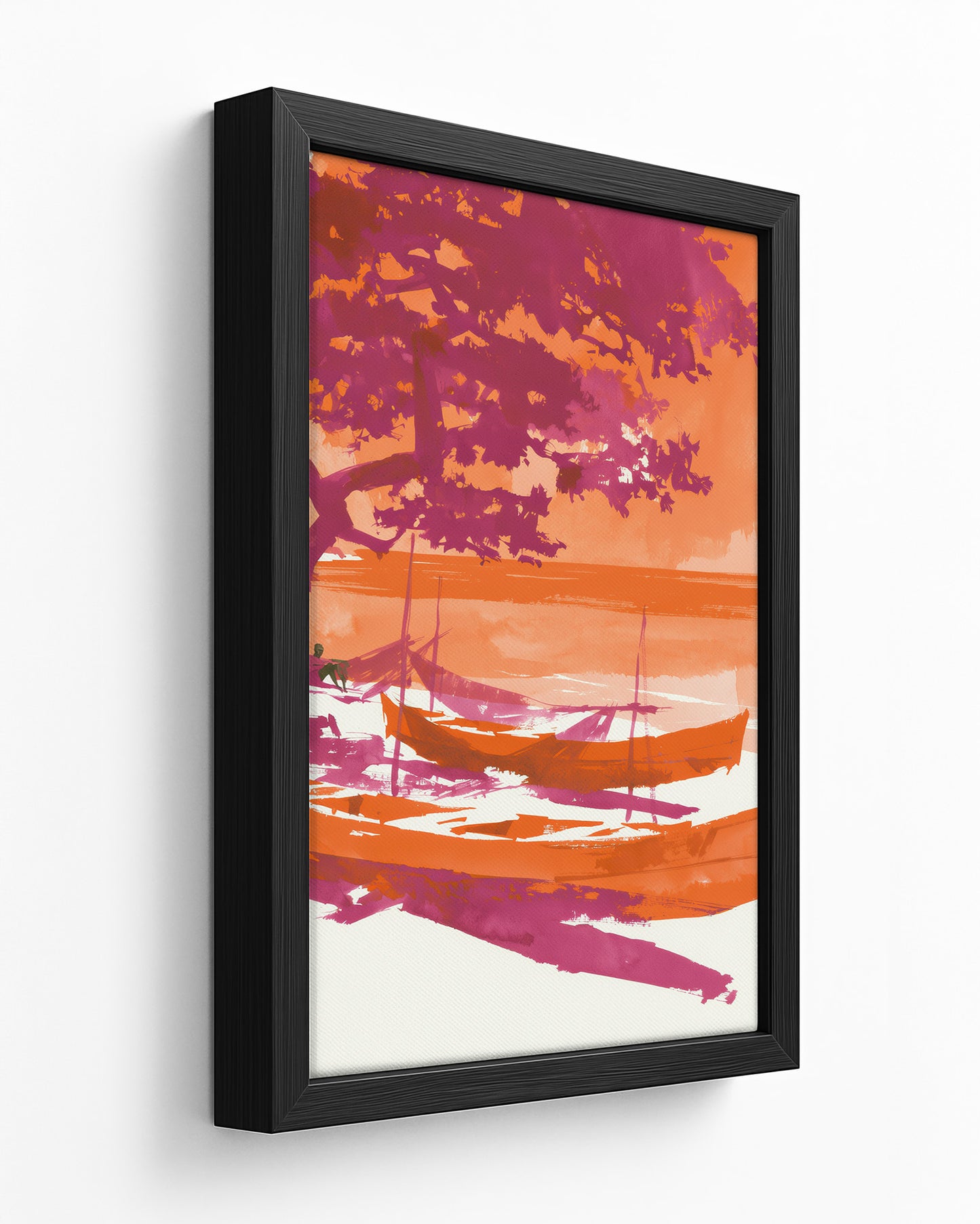 Treasure Beach - Dark Wood Framed Canvas
