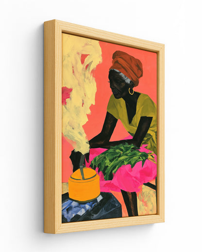 Morning Kettle - Wood Framed Canvas