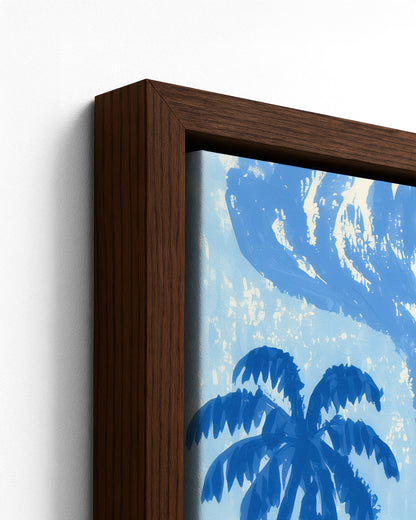 Morning Catch - Dark Wood Framed Canvas Detail