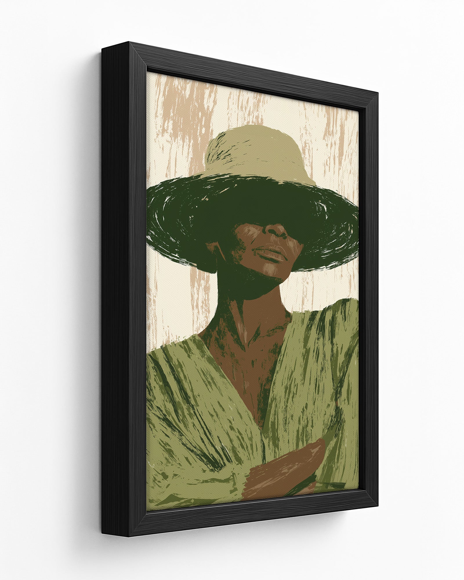 In Her Shade - Dark Wood Framed Canvas