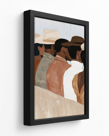 The Back Row - Black Framed Canvas