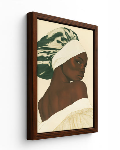 Bonnet - Dark Wood Framed Canvas