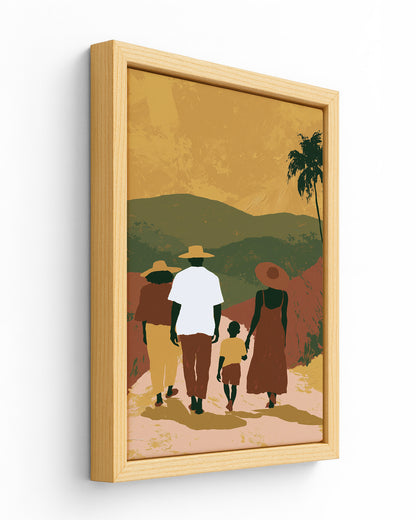 Sunday Walk - Wood Framed Canvas