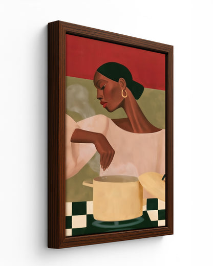 A Pinch of Salt - Dark Wood Framed Canvas