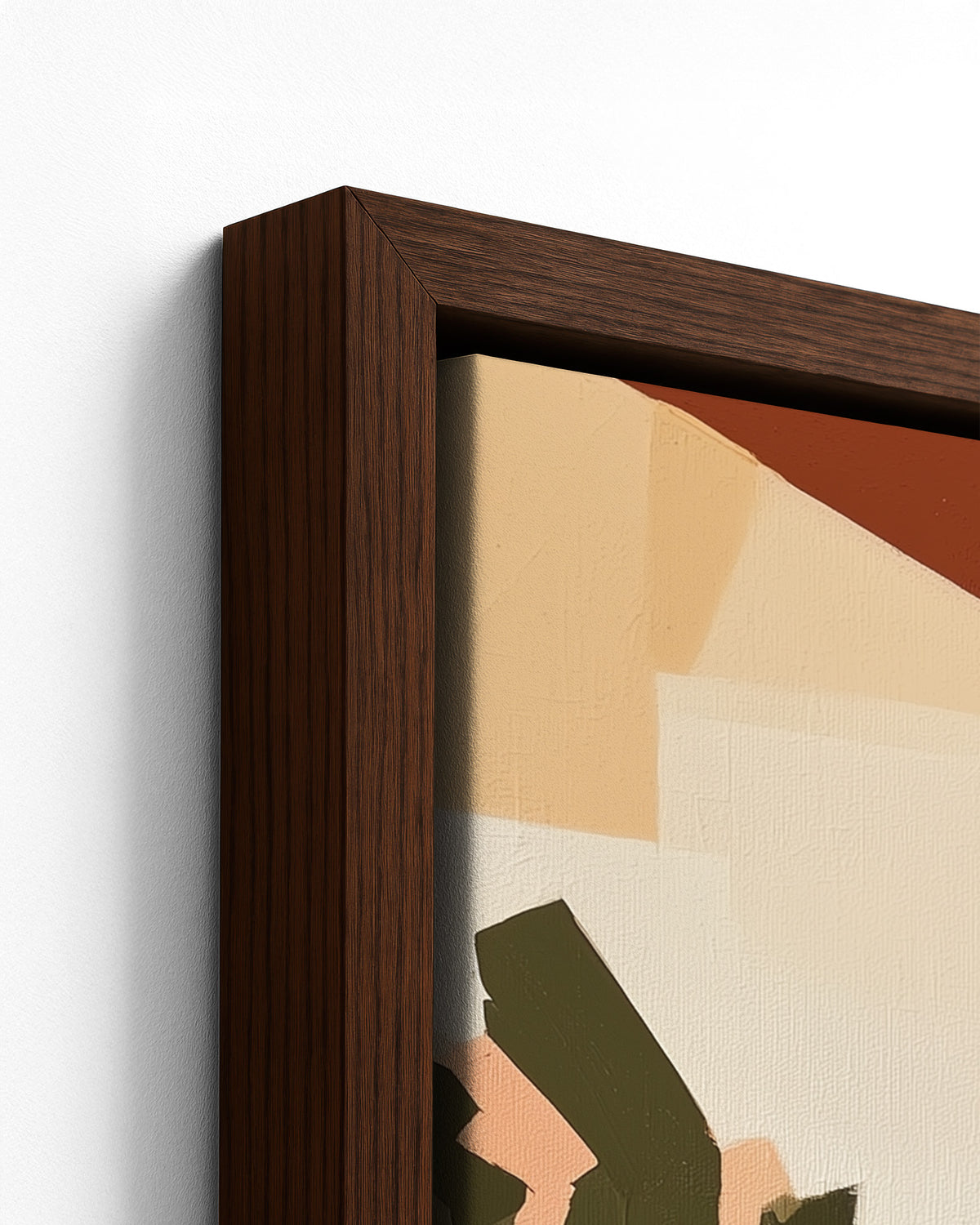 Her Turn - Dark Wood Framed Canvas Detail