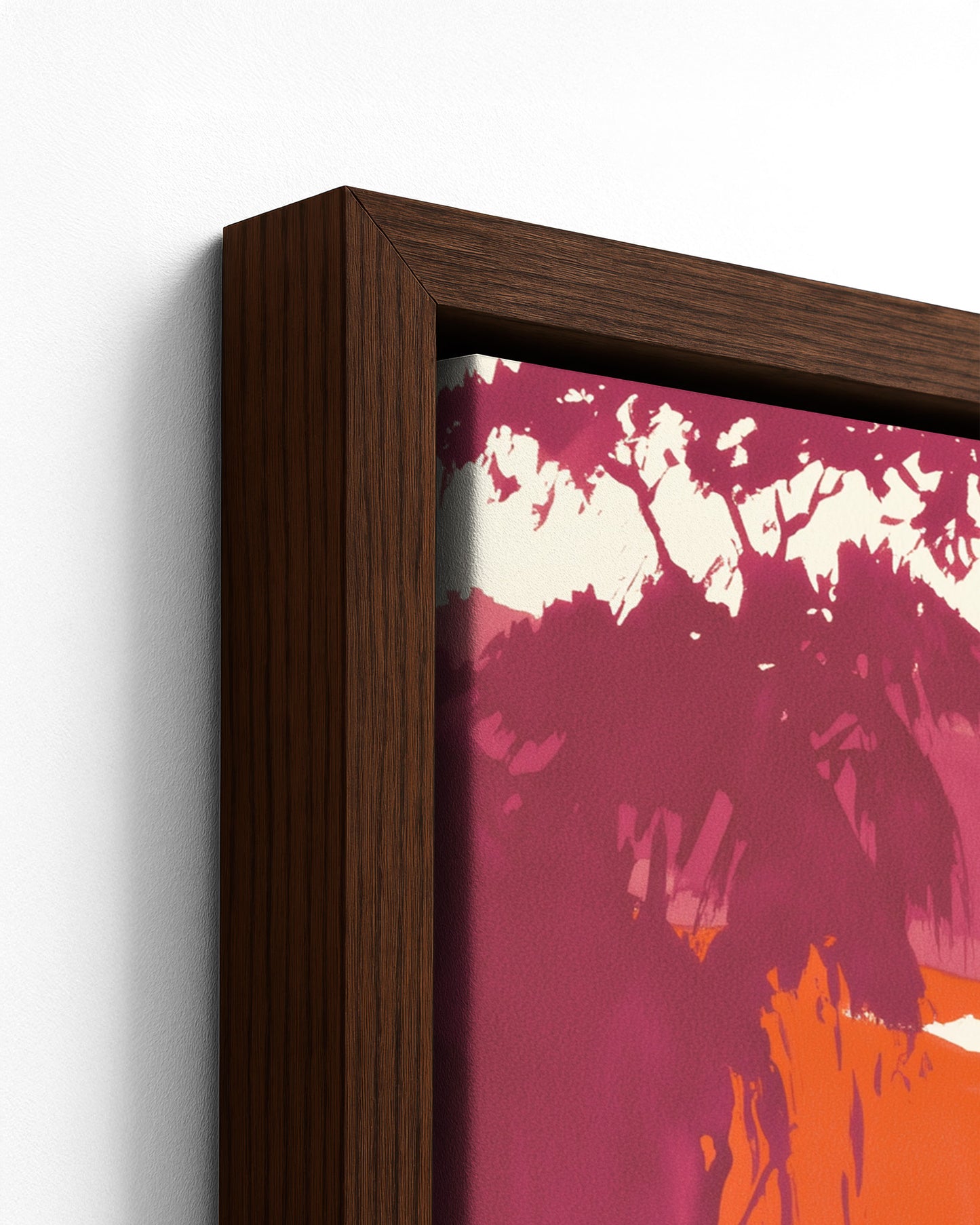 Dunn's River - Dark Wood Framed Canvas Detail