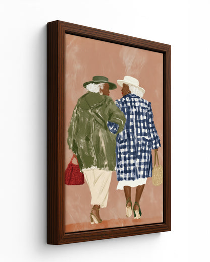 Grandma's Footsteps - Dark Wood Framed Canvas