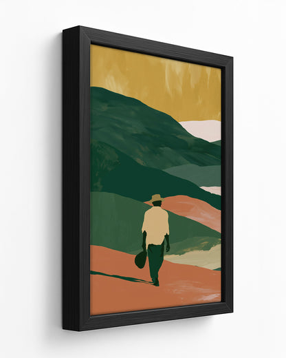 Walk Good - Dark Wood Framed Canvas