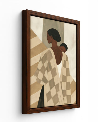 Carried - Dark Wood Framed Canvas