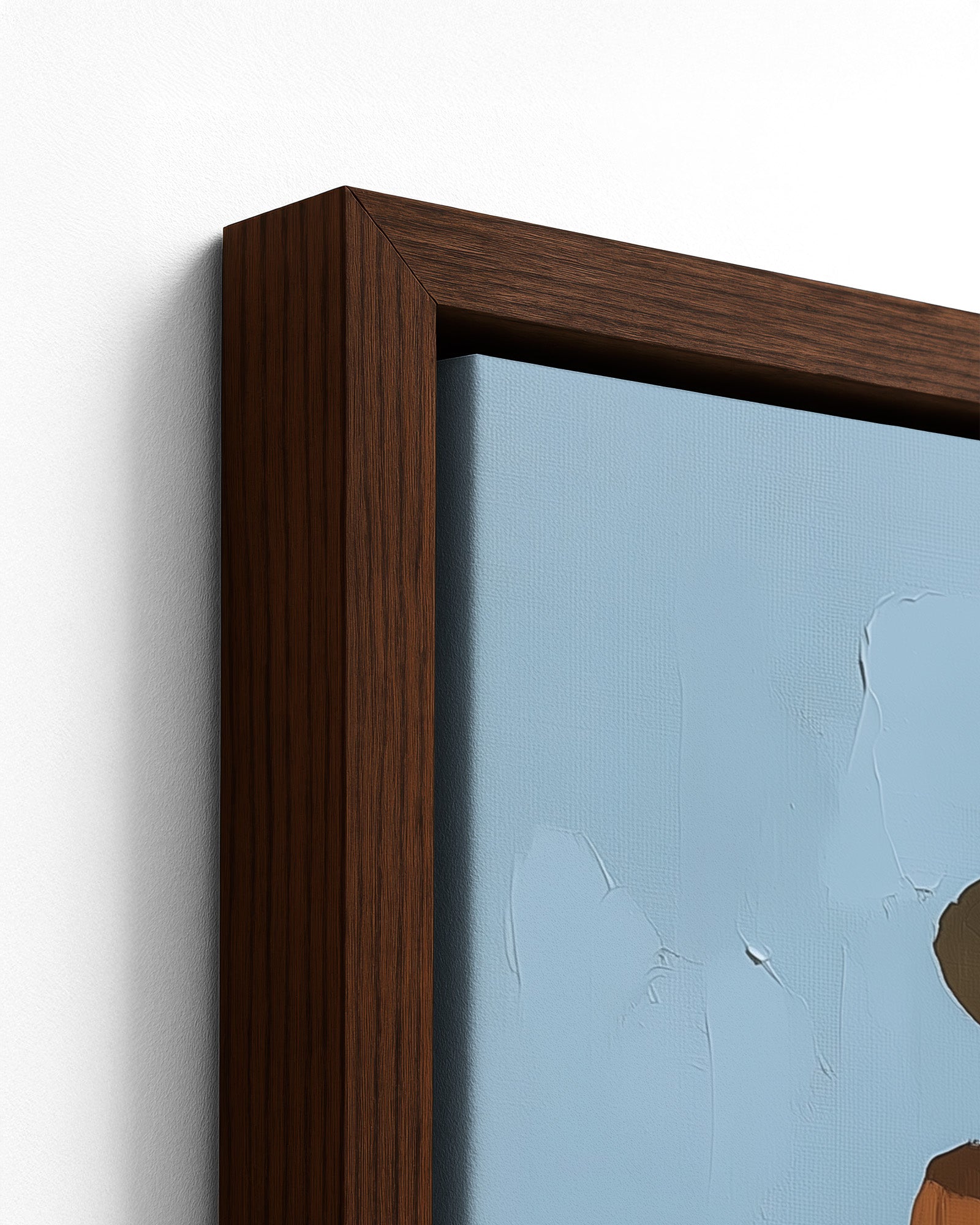 To Market - Dark Wood Framed Canvas Detail