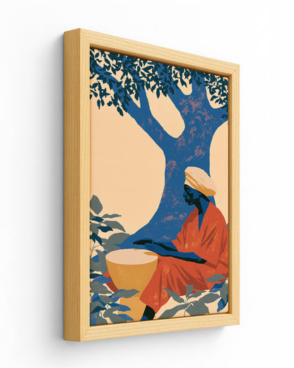 The Drum Keeper - Wood Framed Canvas