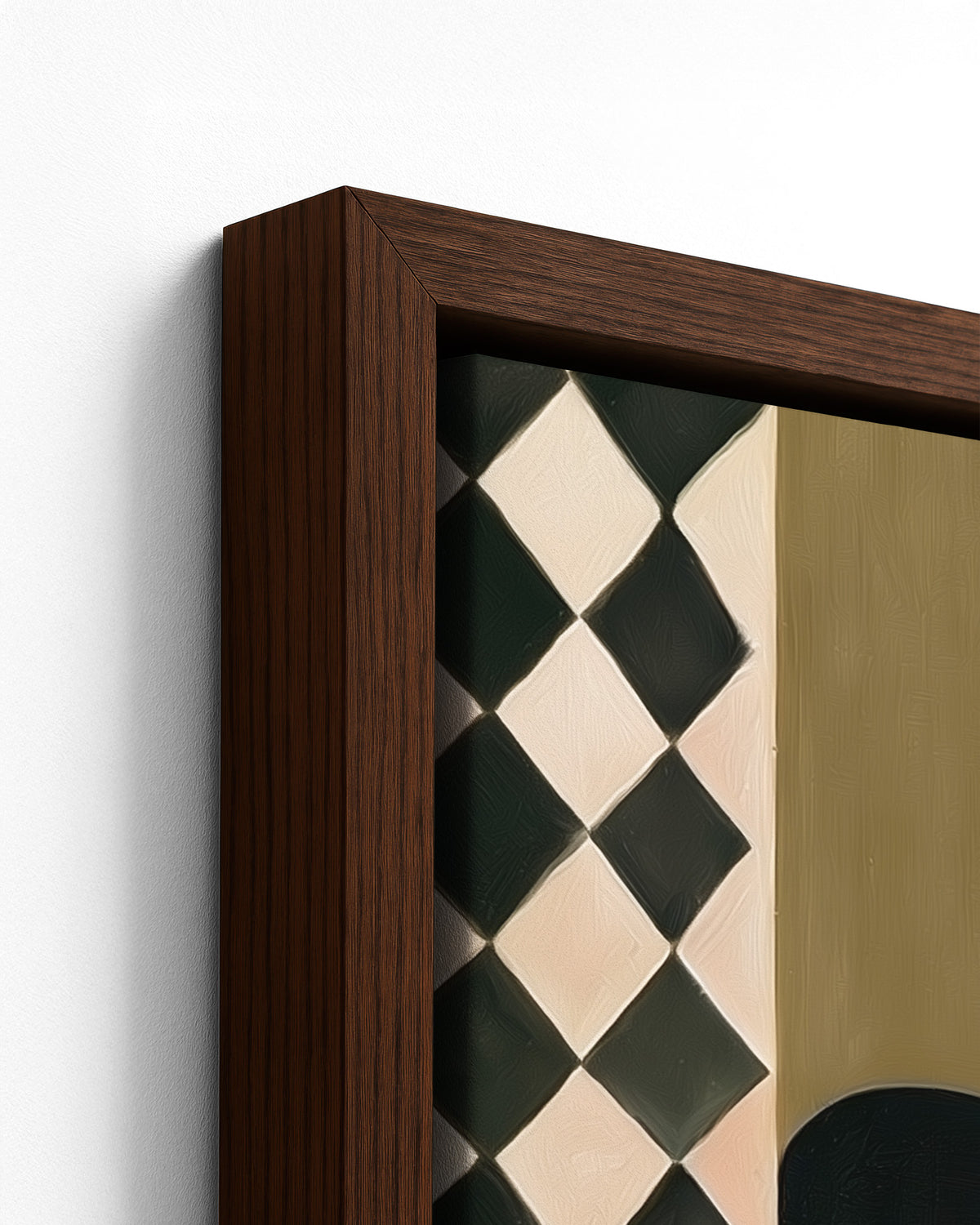 Woman to Woman - Dark Wood Framed Canvas Detail