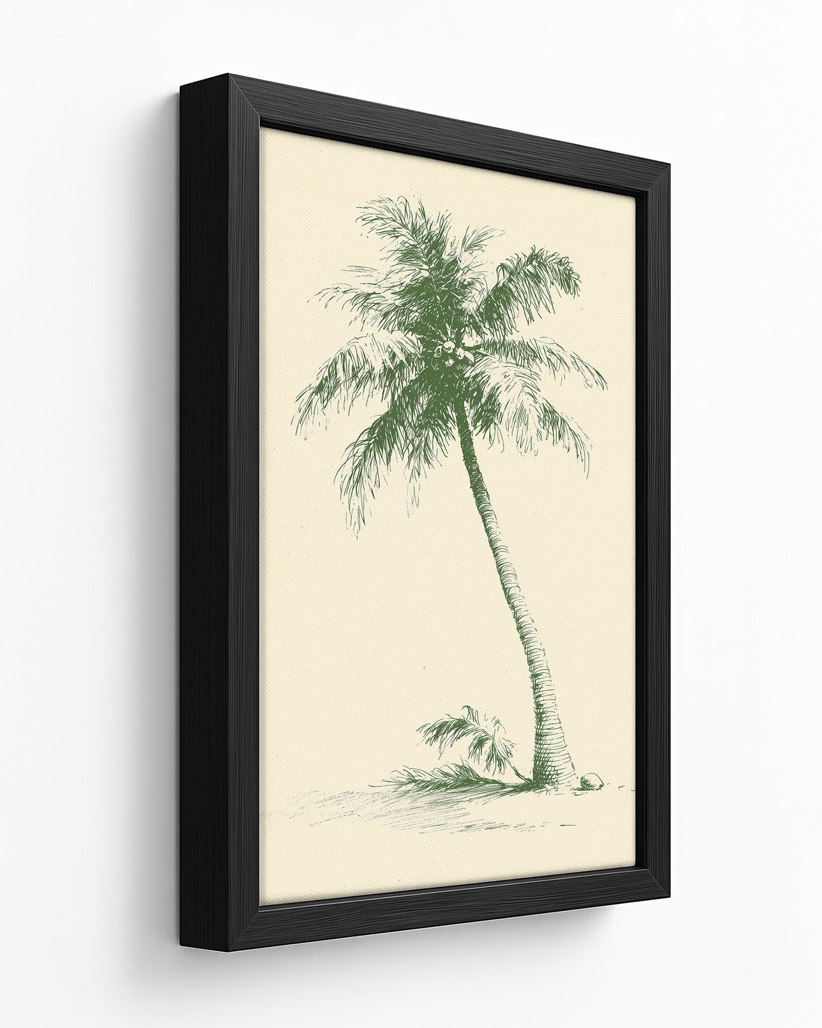 The Coconut Palm - Dark Wood Framed Canvas