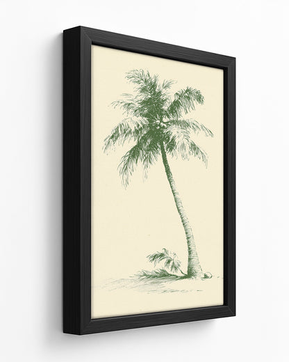 The Coconut Palm - Dark Wood Framed Canvas