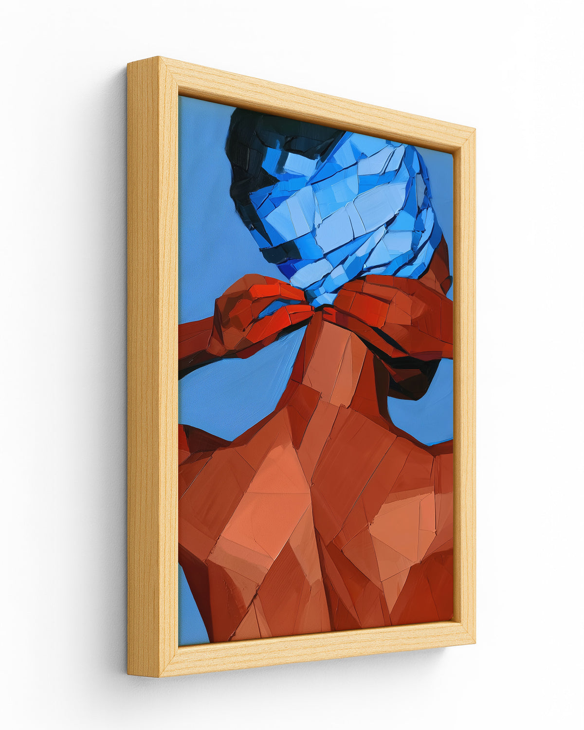 Tied in Blue - Wood Framed Canvas