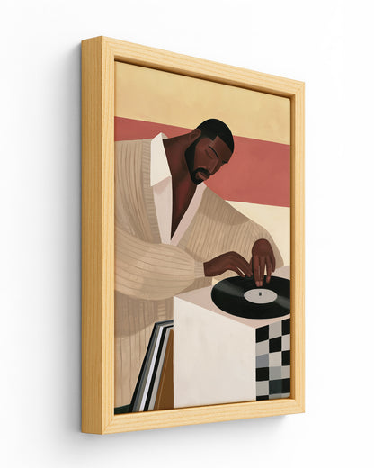 Drop the Needle - Wood Framed Canvas