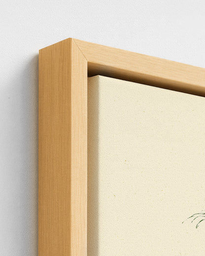 The Coconut Palm - Wood Framed Canvas Detail