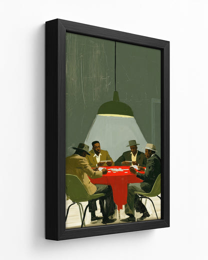 Dominoes - Black Framed Canvas
