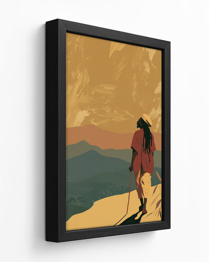 To the Hills - Dark Wood Framed Canvas