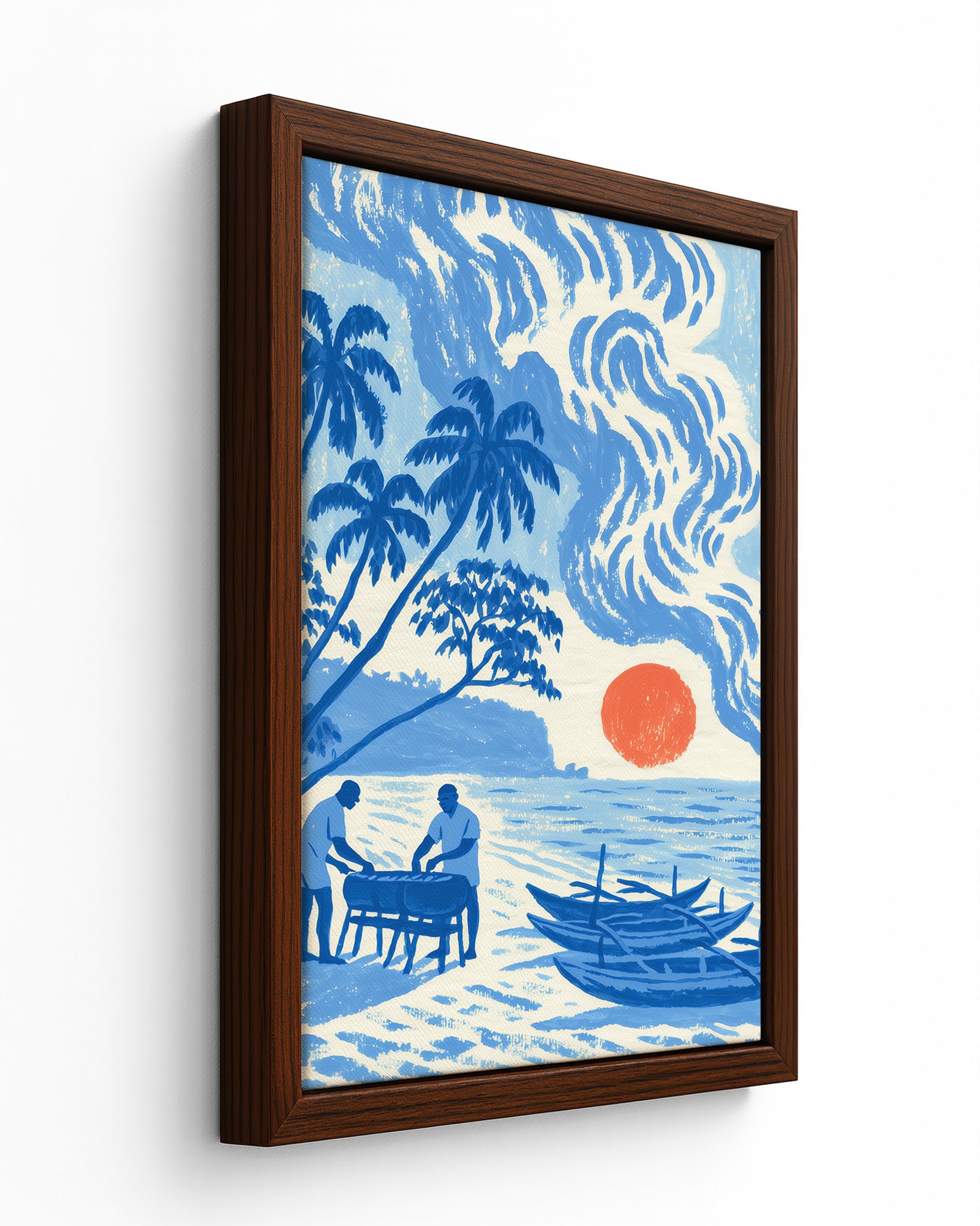 Morning Catch - Black Framed Canvas