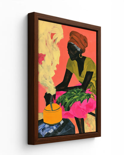 Morning Kettle - Black Framed Canvas