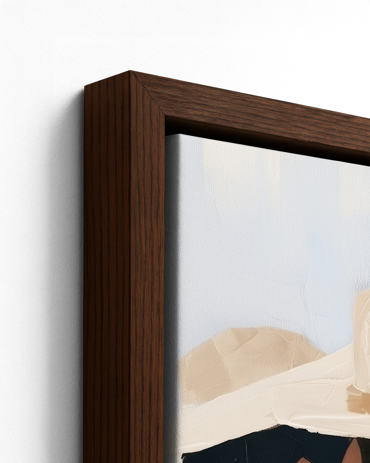 The Back Row - Dark Wood Framed Canvas Detail