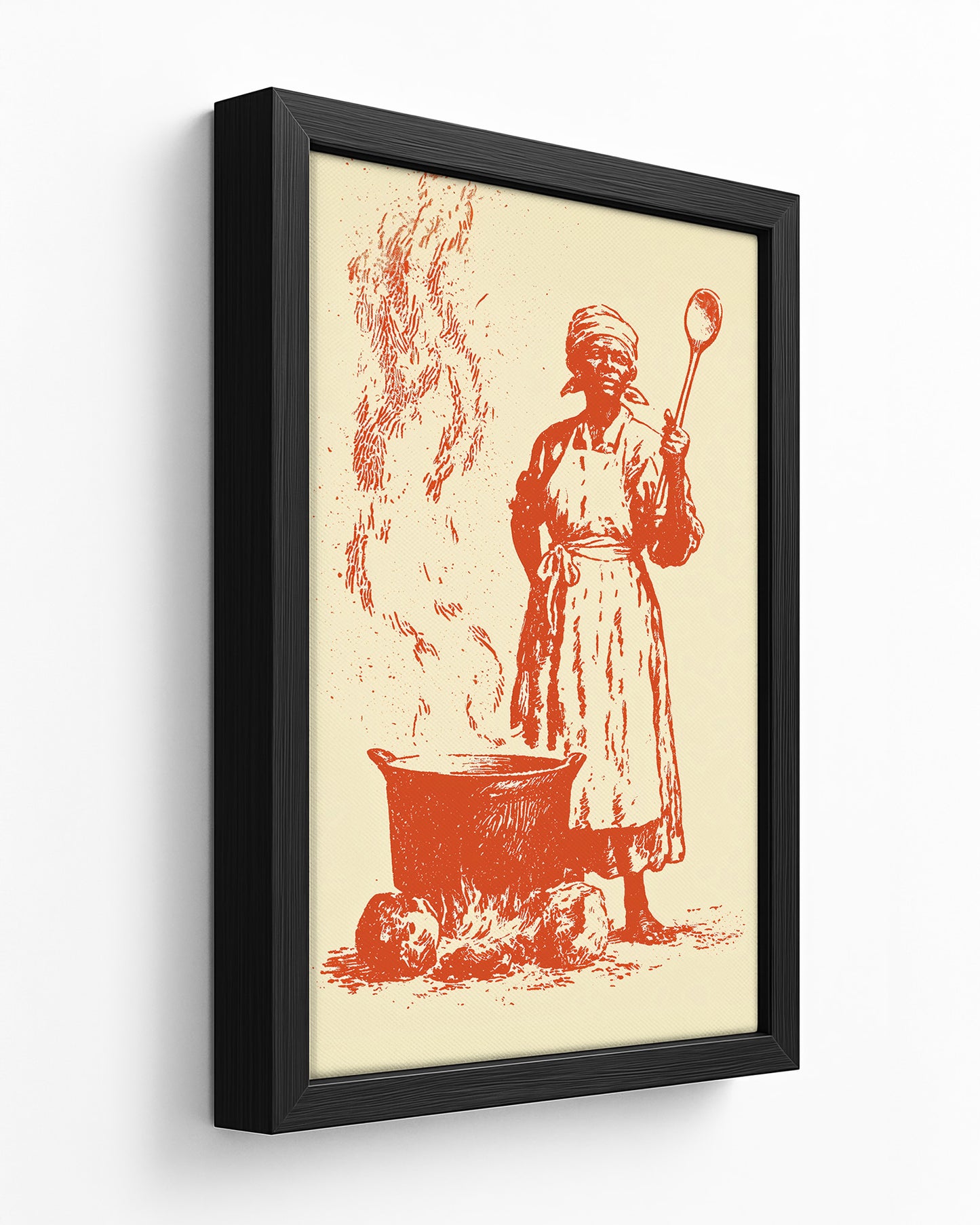 The Dutch Pot - Dark Wood Framed Canvas