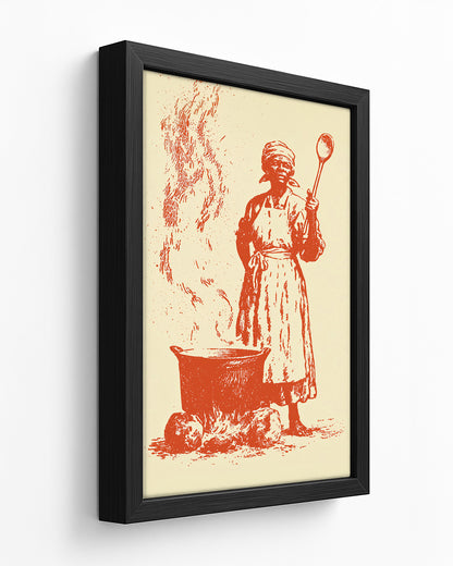The Dutch Pot - Dark Wood Framed Canvas