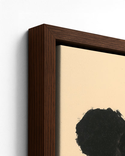 Three in a Row - Dark Wood Framed Canvas Detail