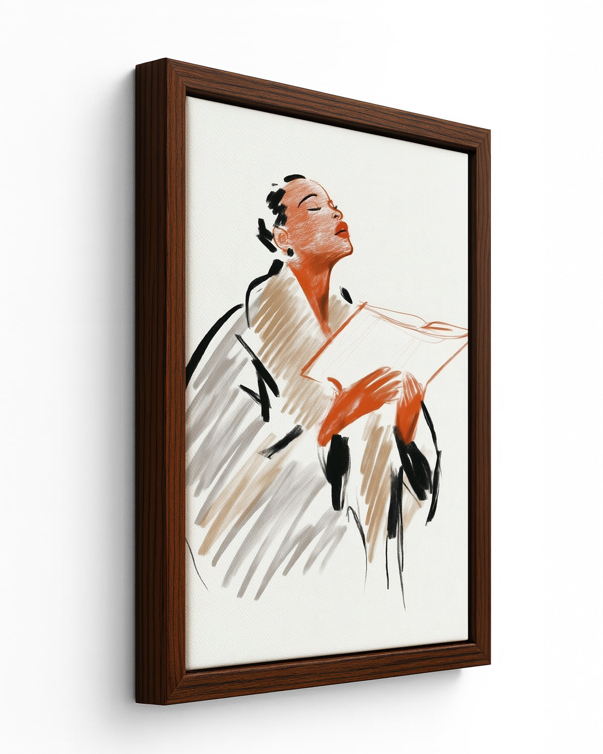 Full Voice - Dark Wood Framed Canvas