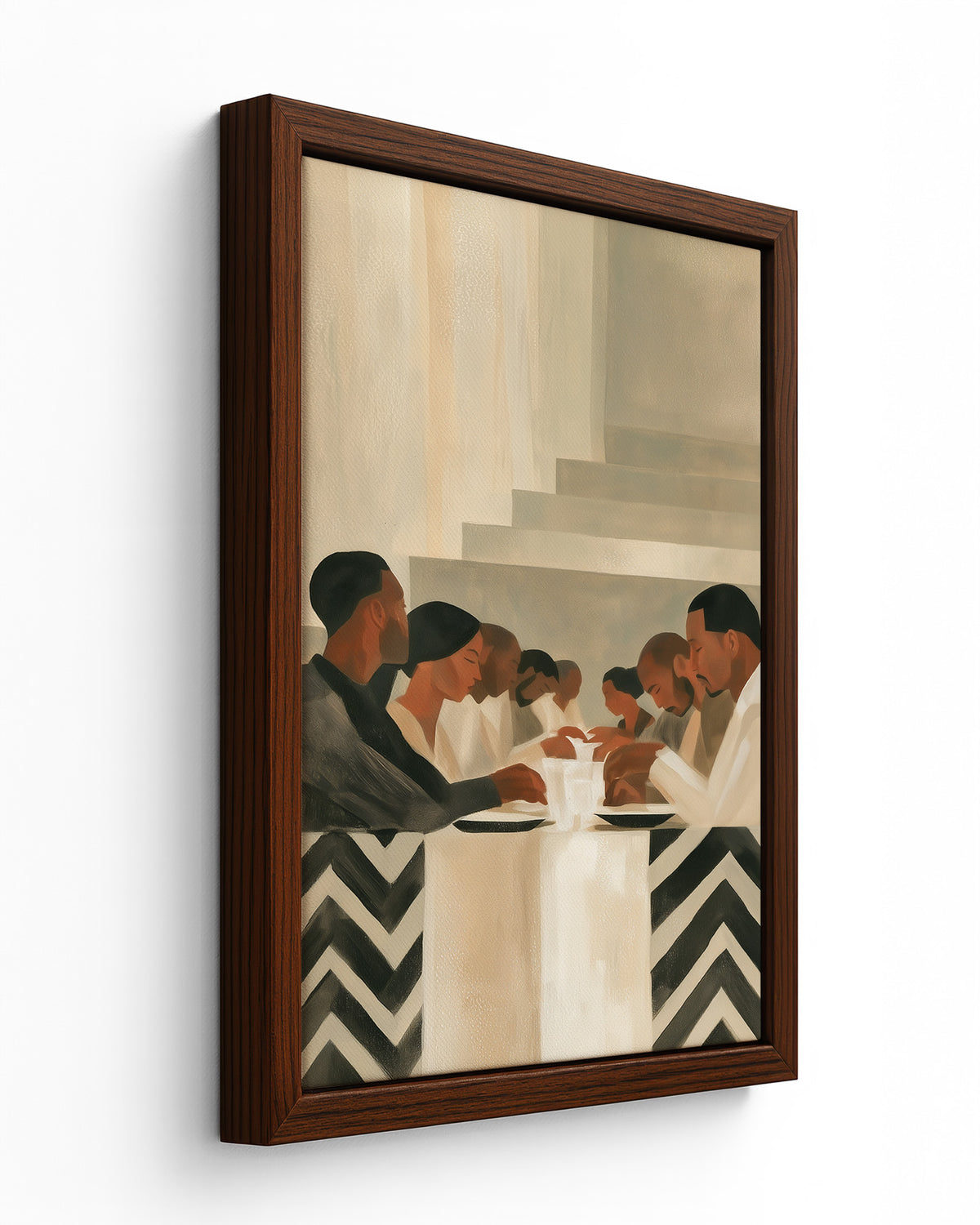 Before We Eat - Dark Wood Framed Canvas