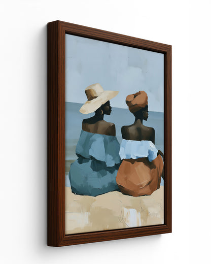 Sister Sea - Black Framed Canvas