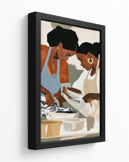 Plates for Home - Black Framed Canvas