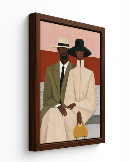 In Their Finest - Dark Wood Framed Canvas