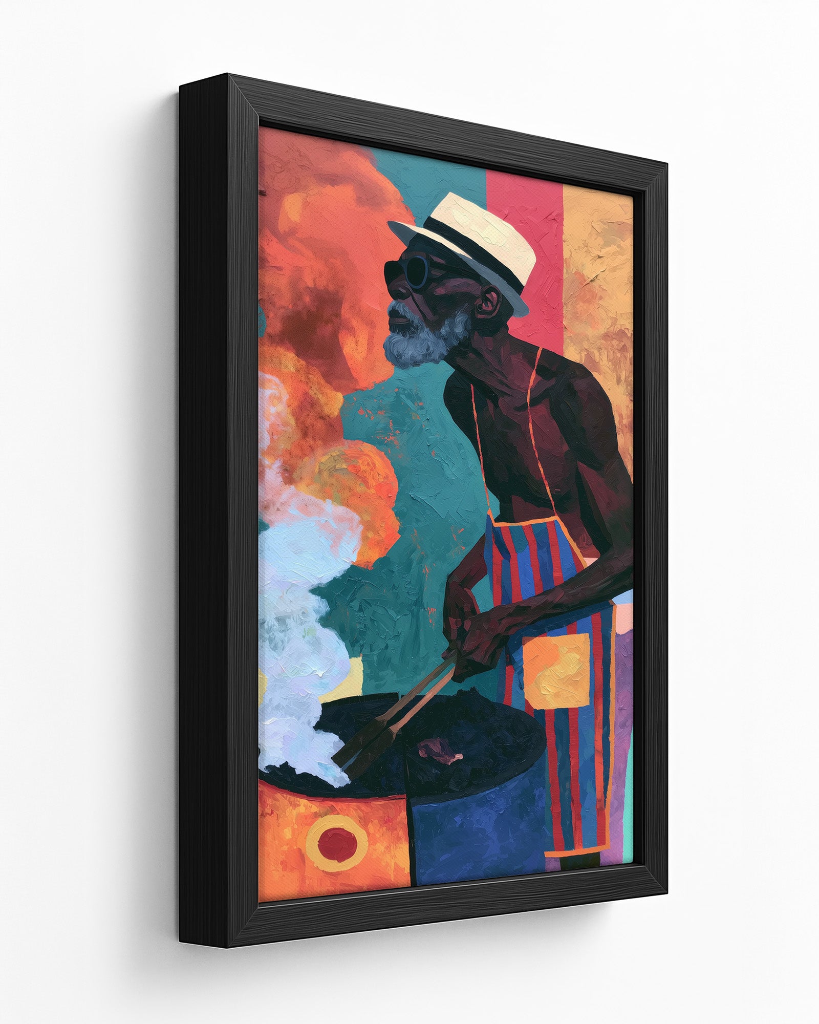 Pimento Smoke - Dark Wood Framed Canvas