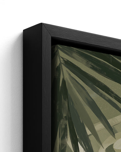 Island Ease - Black Framed Canvas Detail
