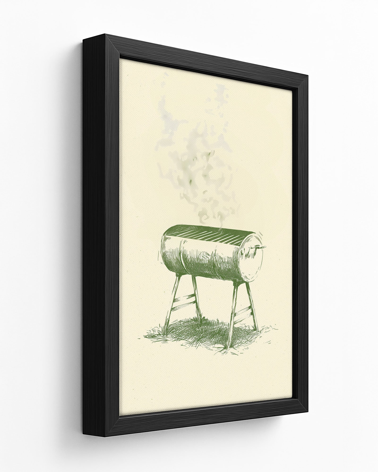 The Jerk Drum - Dark Wood Framed Canvas