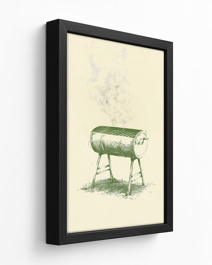 The Jerk Drum - Dark Wood Framed Canvas