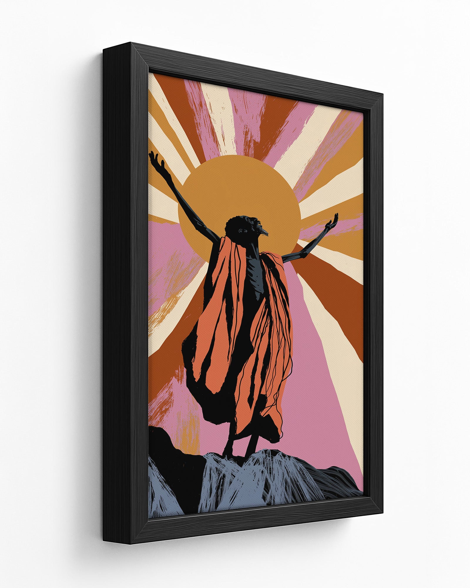 Give Thanks - Dark Wood Framed Canvas
