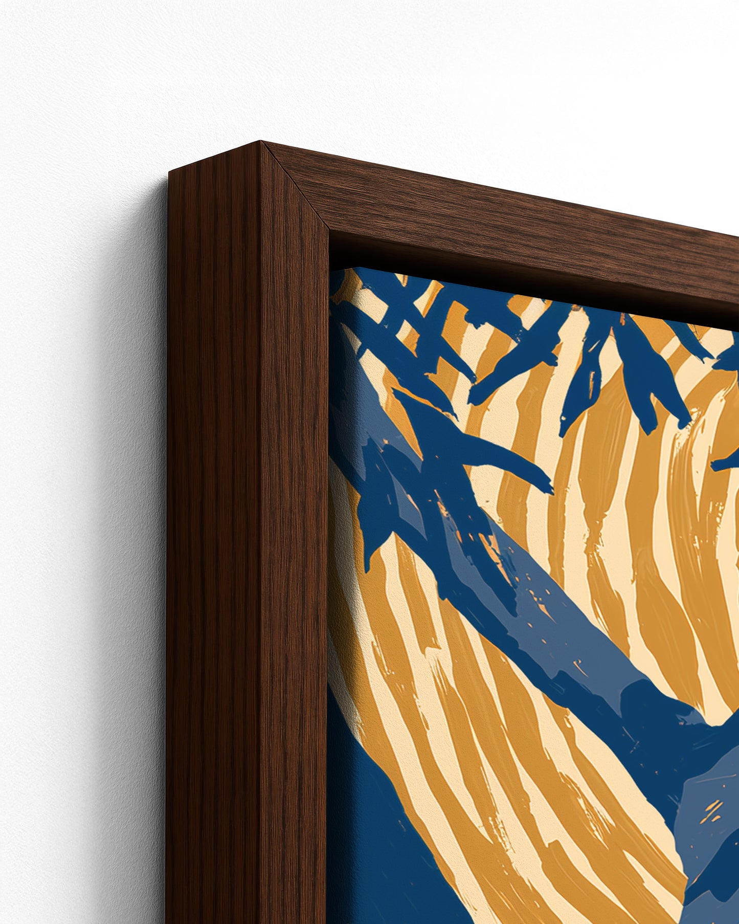 The Drummer - Dark Wood Framed Canvas Detail