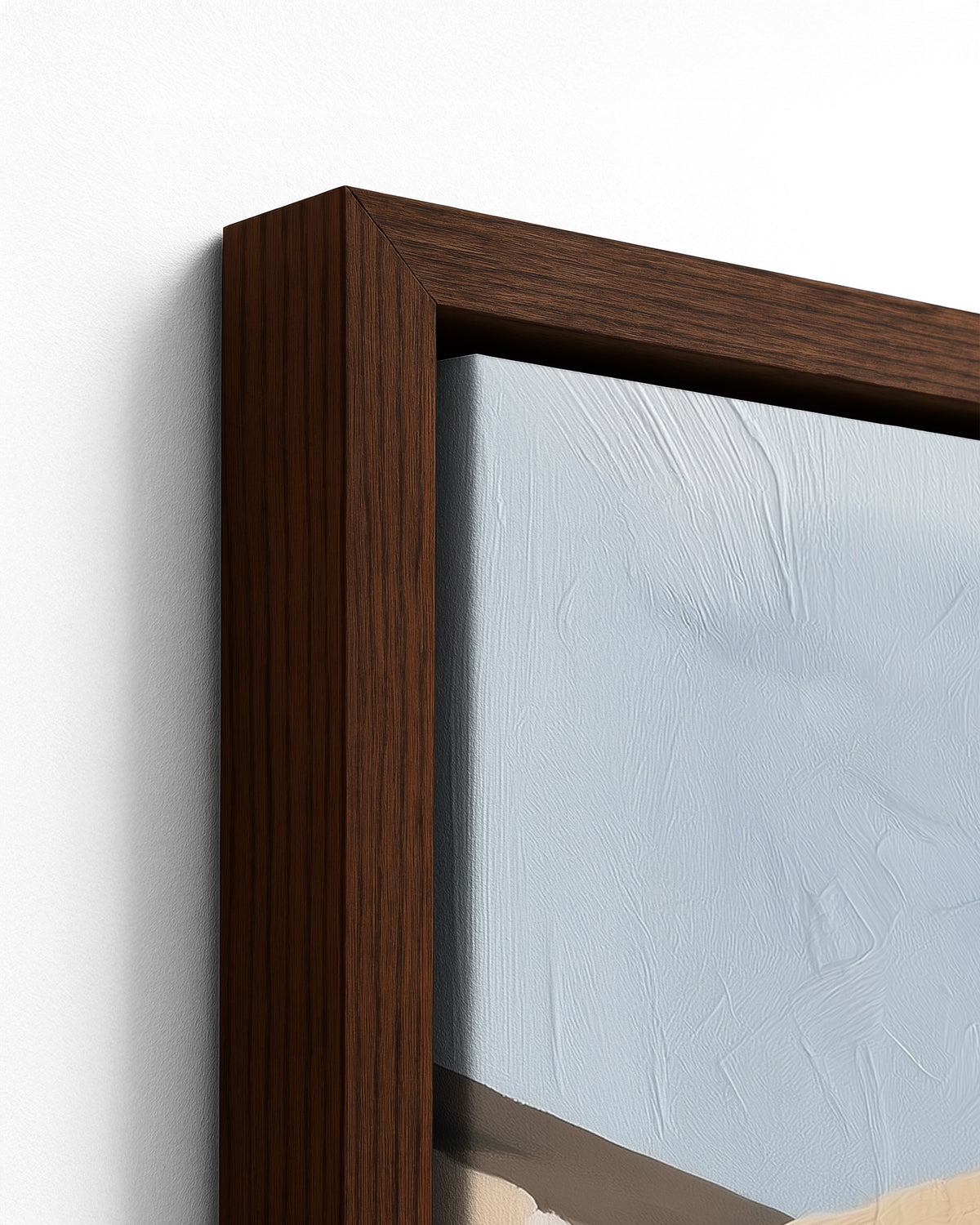 Keeping Up - Dark Wood Framed Canvas Detail