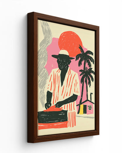 Roadside Fire - Black Framed Canvas