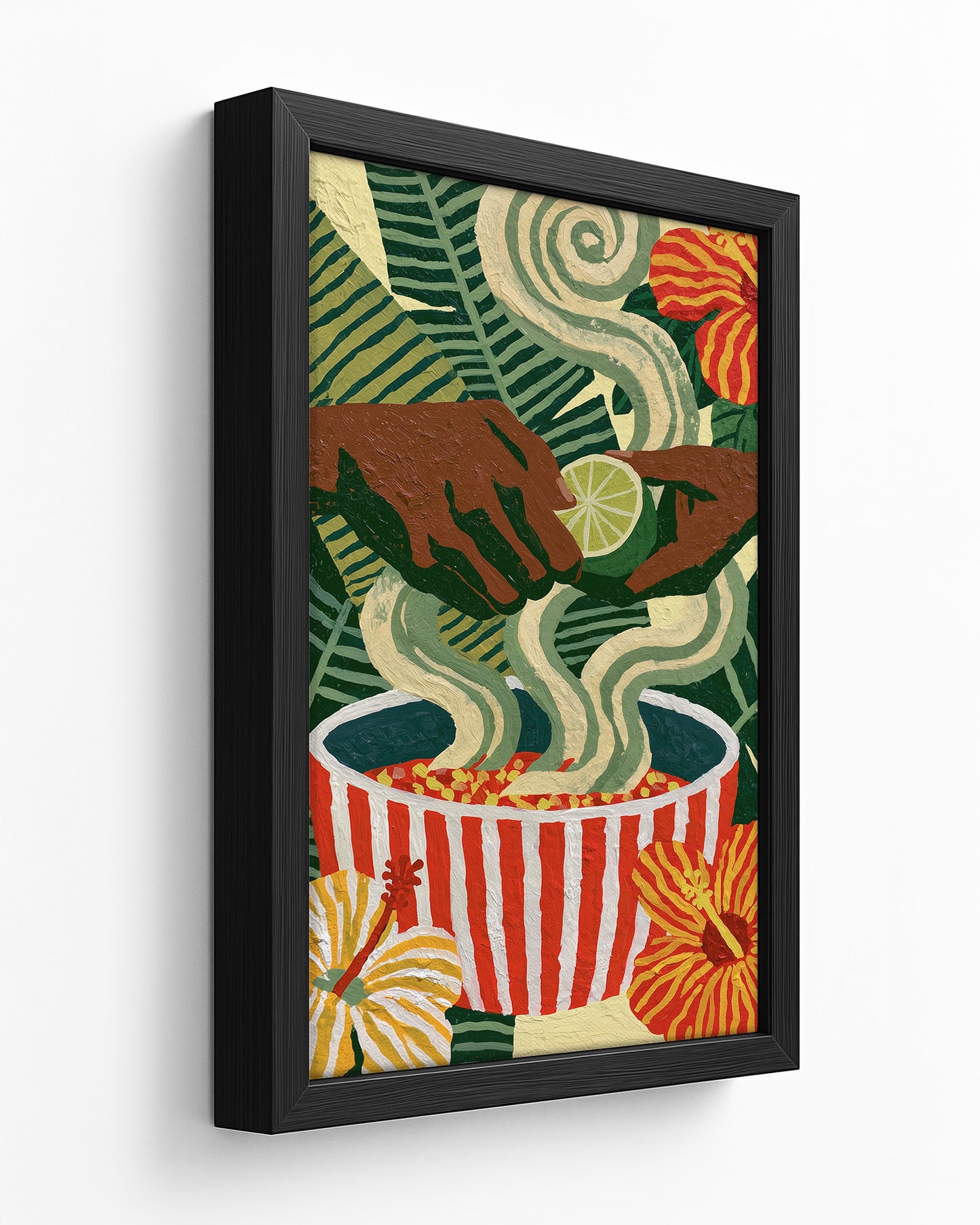 Fresh Squeeze - Dark Wood Framed Canvas