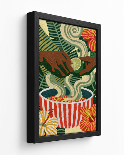 Fresh Squeeze - Dark Wood Framed Canvas