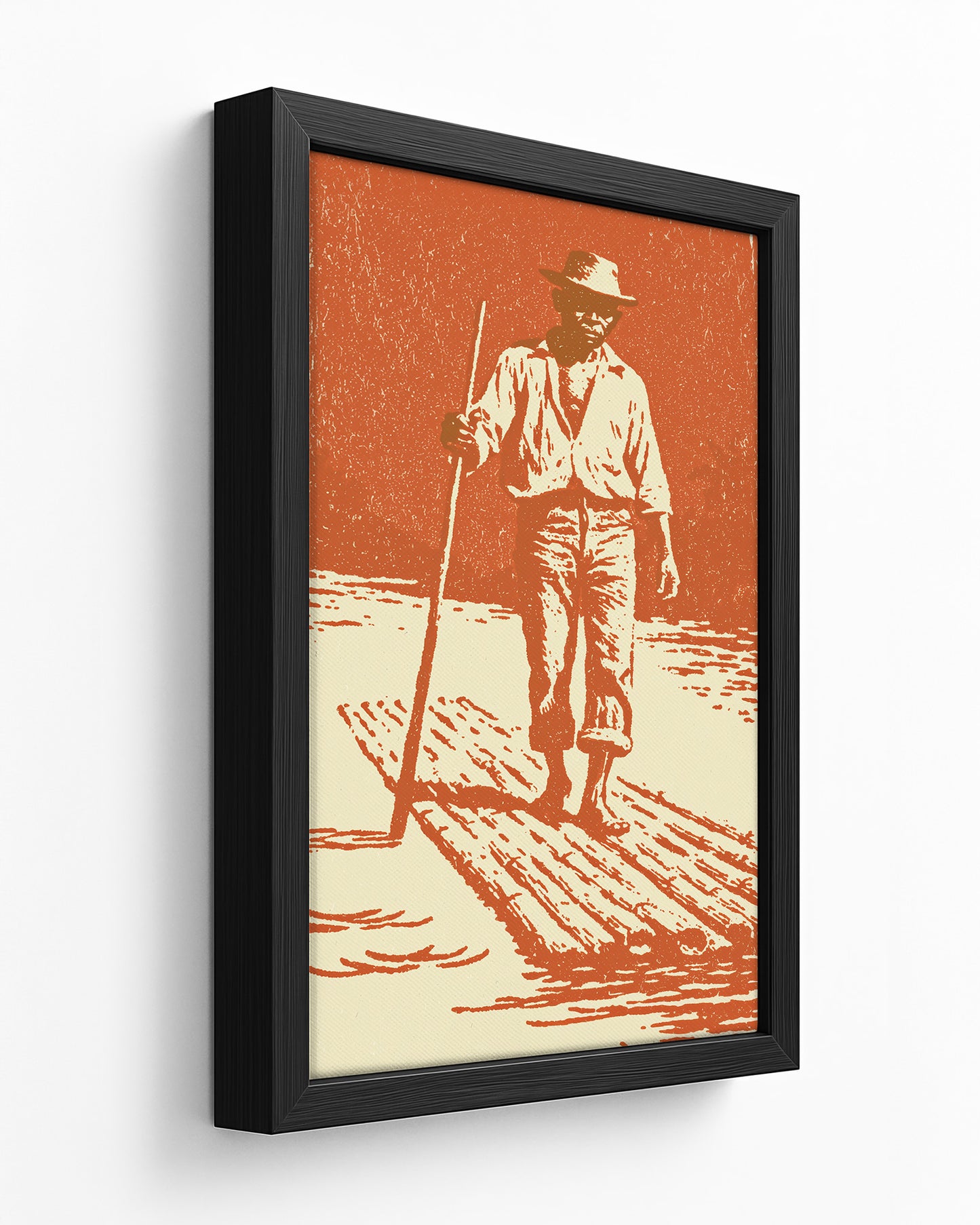 The Raftsman - Dark Wood Framed Canvas