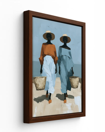 To Market - Black Framed Canvas
